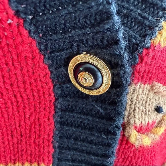 Women's Classic Equestrian Cardigan Bit Bridle Crest Houndstooth Buckle S - Picture 4 of 7